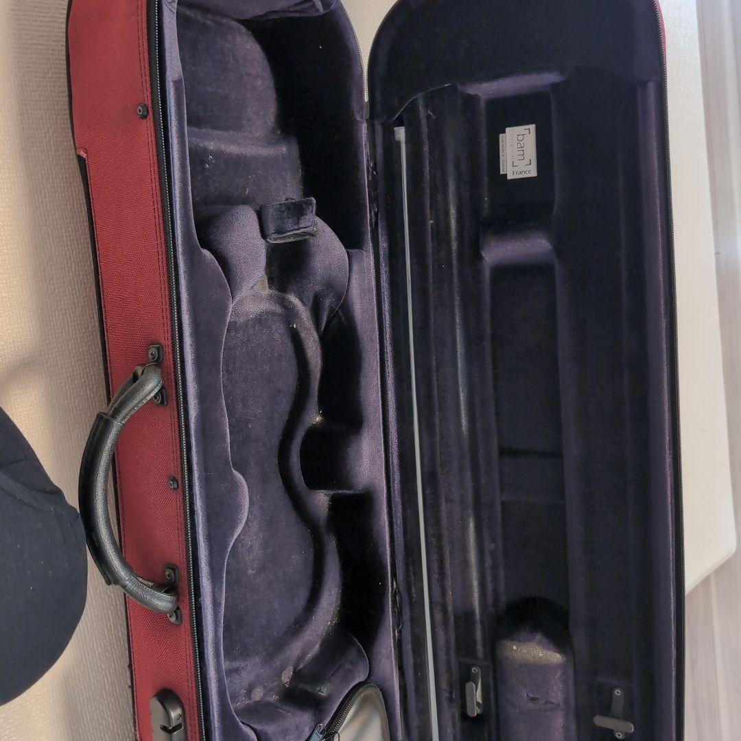 BAM Stylus バイオリンケース　バーガンディ×シルバー