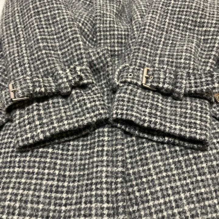 美品✨バーバリーブルーレーベル ロングコート ツイード ウール ベルト