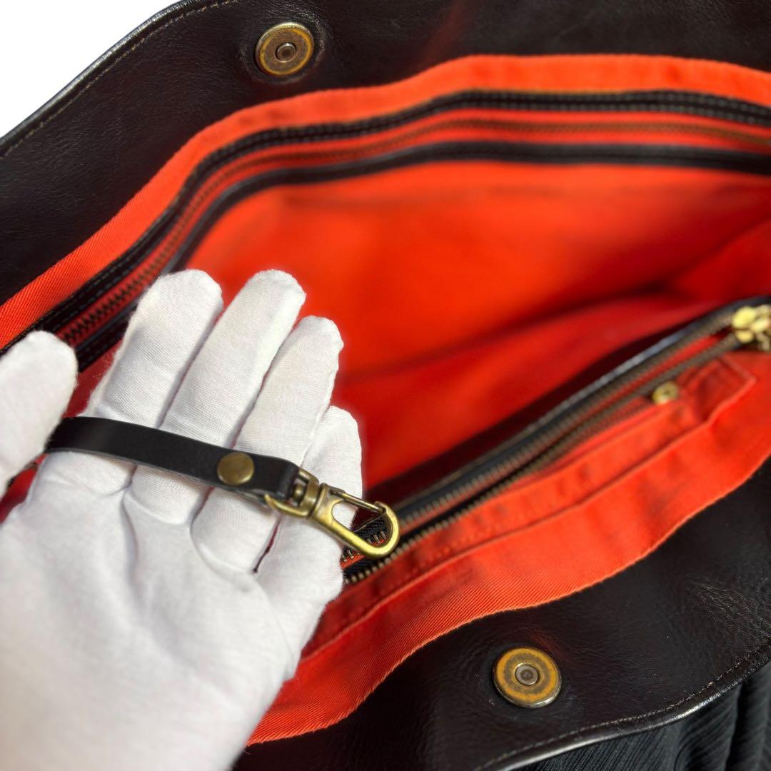 【美品】マスターピース　トートバッグ　レザー　ビジネス　A3可　Gloss