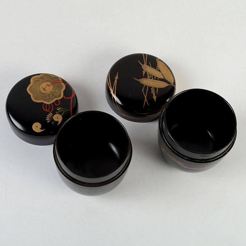 茶道具 黒漆 金蒔絵 棗 一双 書付共箱 V 9432 - メルカリ