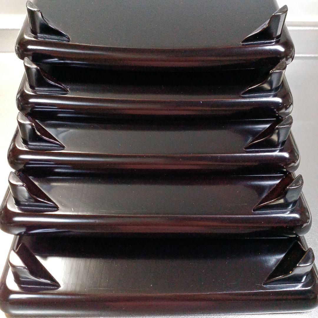 明治初期輪島塗沈金四方膳五客