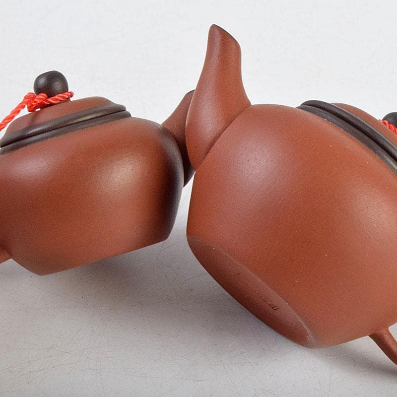 中国 荊渓恵孟臣製 紫砂 朱泥 急須 茶壷 大中小3点まとめて M R9040