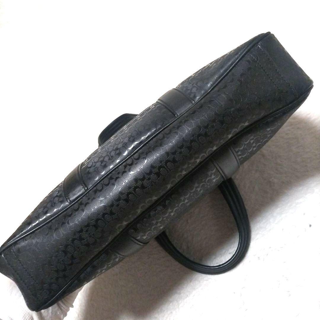 【美品】コーチ F70850 ヘリテージ シグネチャー 2way ビジネスバッグ