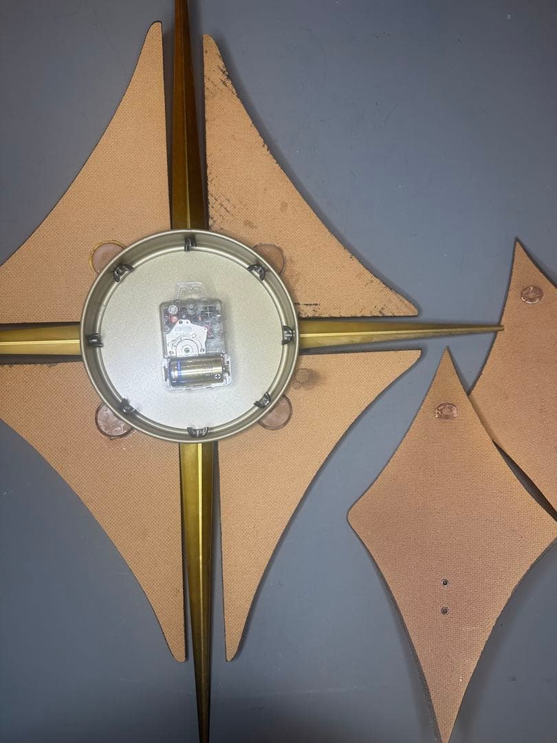 ビンテージ　スターバースト ウォールクロック　キャンドルホルダー 60's