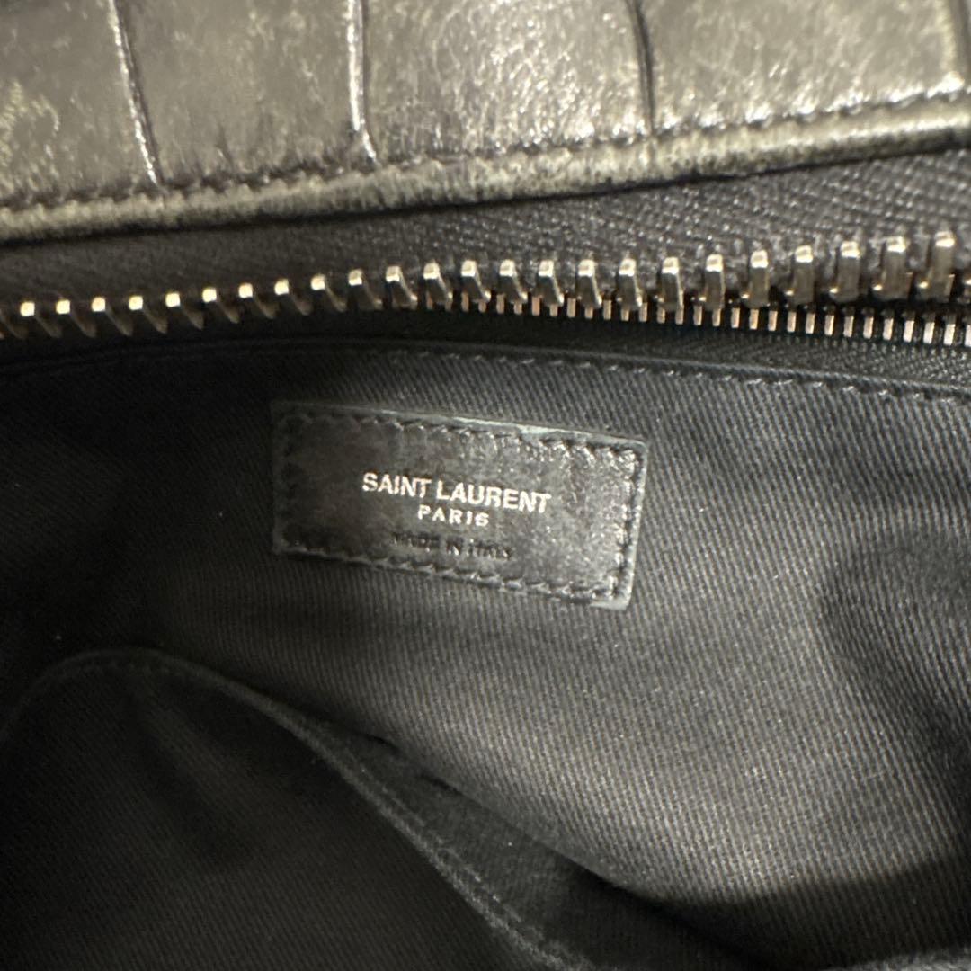 ビジネスバッグ クロコ 黒 サンローラン saint laurent ブラック