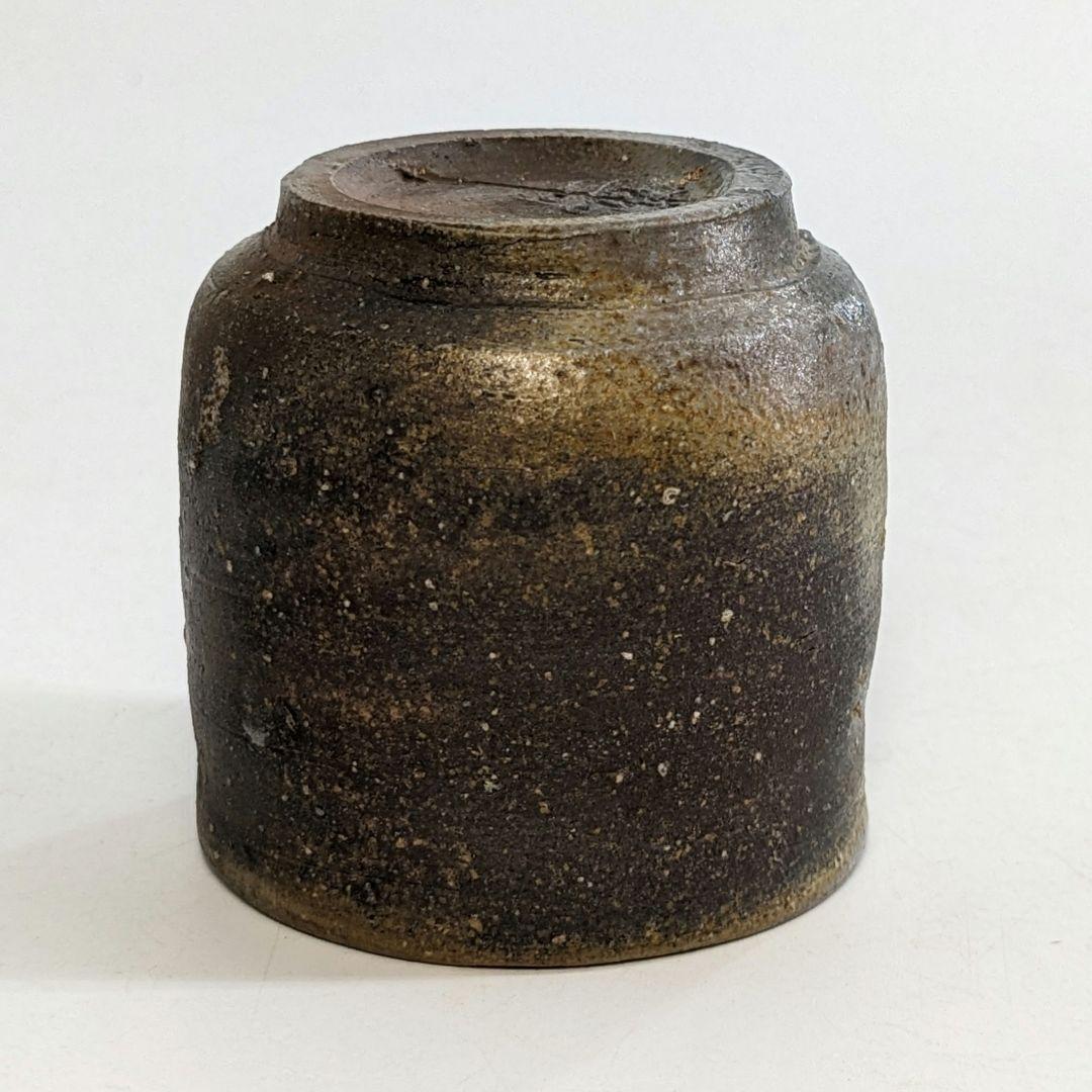 岡山県重要無形文化財 四代目松田華山 備前焼 桟切酒呑 共箱