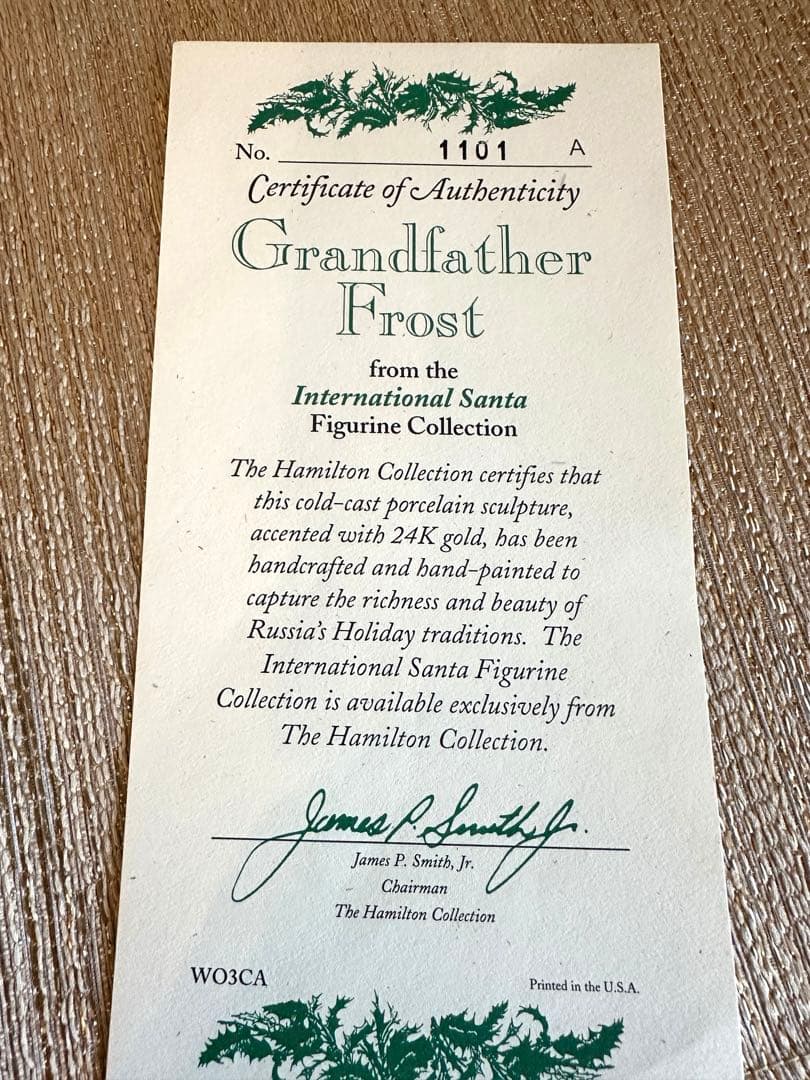 ハミルトンコレクション 陶器製サンタクロース