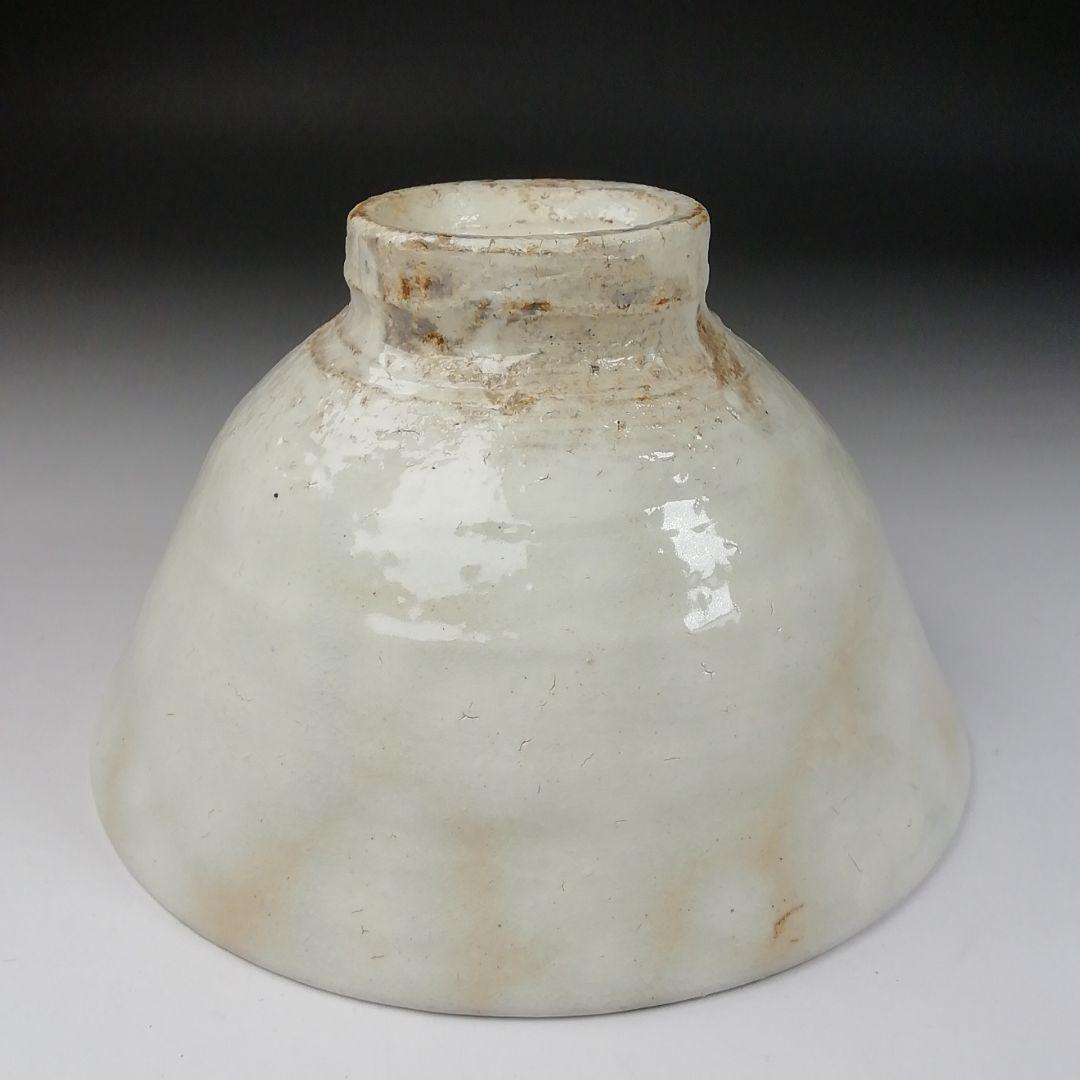 T101 茶碗 『粉引火変り 茶碗』『其中窯 河村又次郎』 共箱 抹茶碗