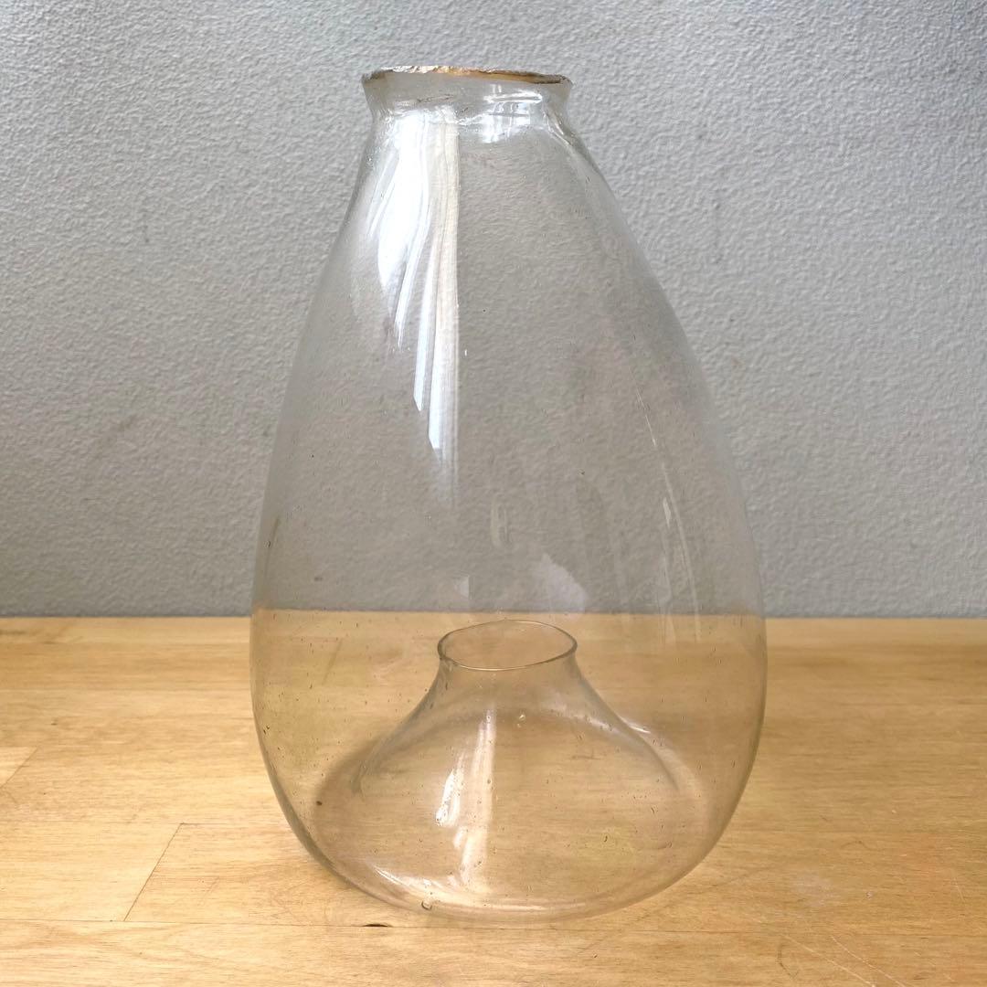 アンティーク ガラス もんどり 魚取 古い硝子 レトロ瓶 魚取り 吹き