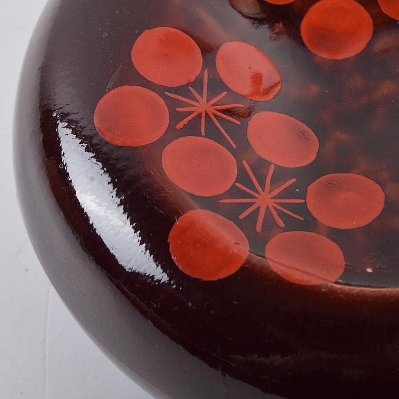 茶道具　塗師　近藤道恵作　織部好写　梅香合　花押有　共箱二重箱　V　R9513