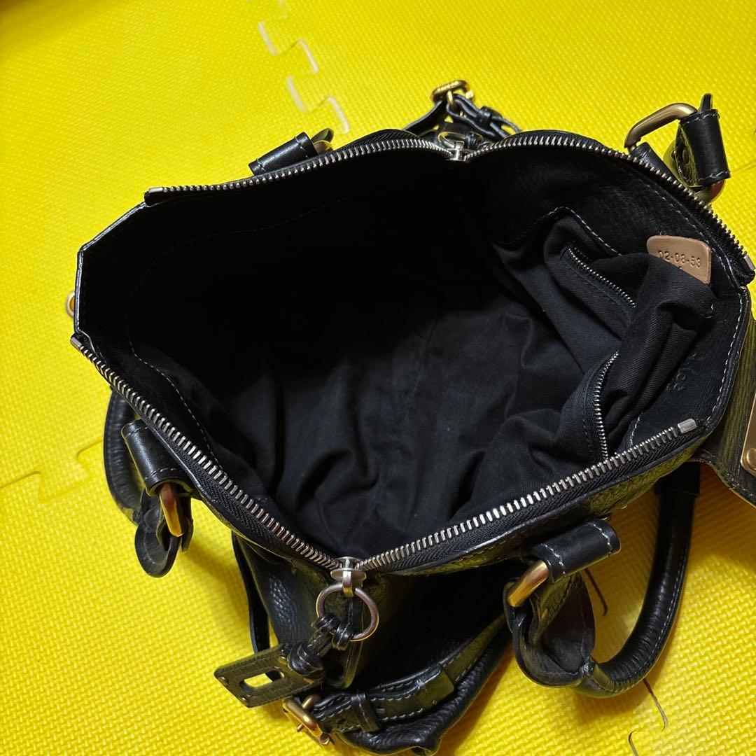 Chloe黒のレザーハンドバッグ 032-038