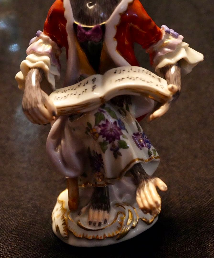 【美品 】マイセン 猿の楽団 コーラス 赤茶色 1級品