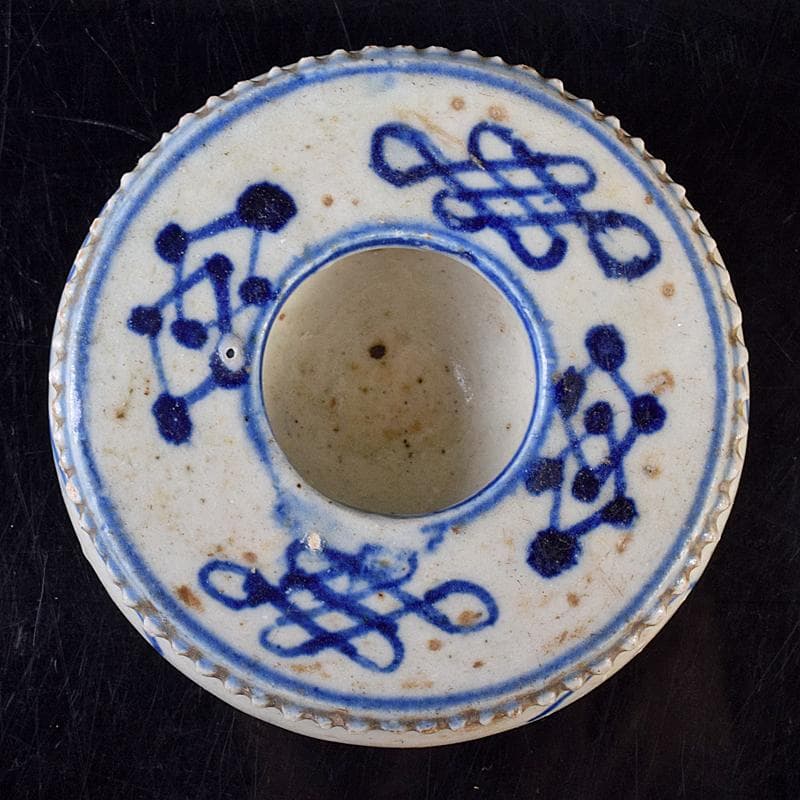 中国 青花 幾何文 水孟 筆洗 V R7950