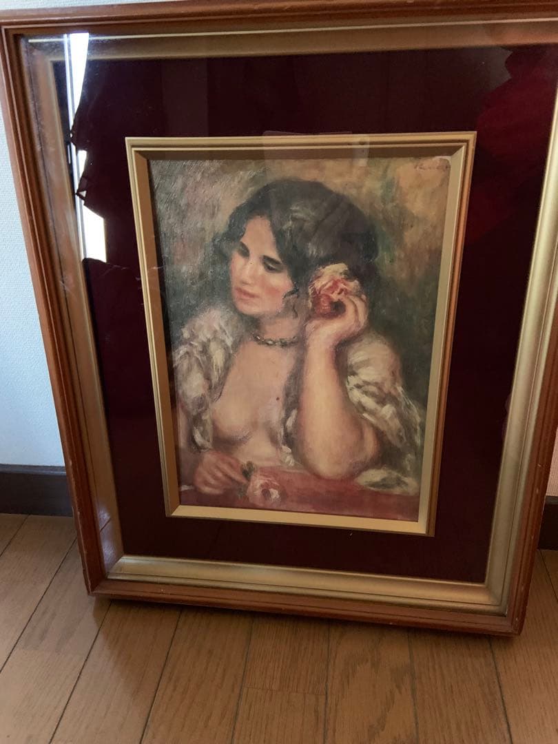 ルノワール バラを持つガブリエル 複製画