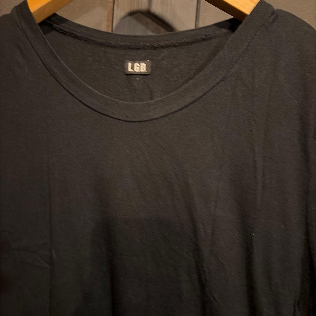 LGR ブラック Tシャツ サイズ4 名作クロス CROSS & STITCH Tシャツ メンズ 長袖 無地 CROSS STITCH クロス