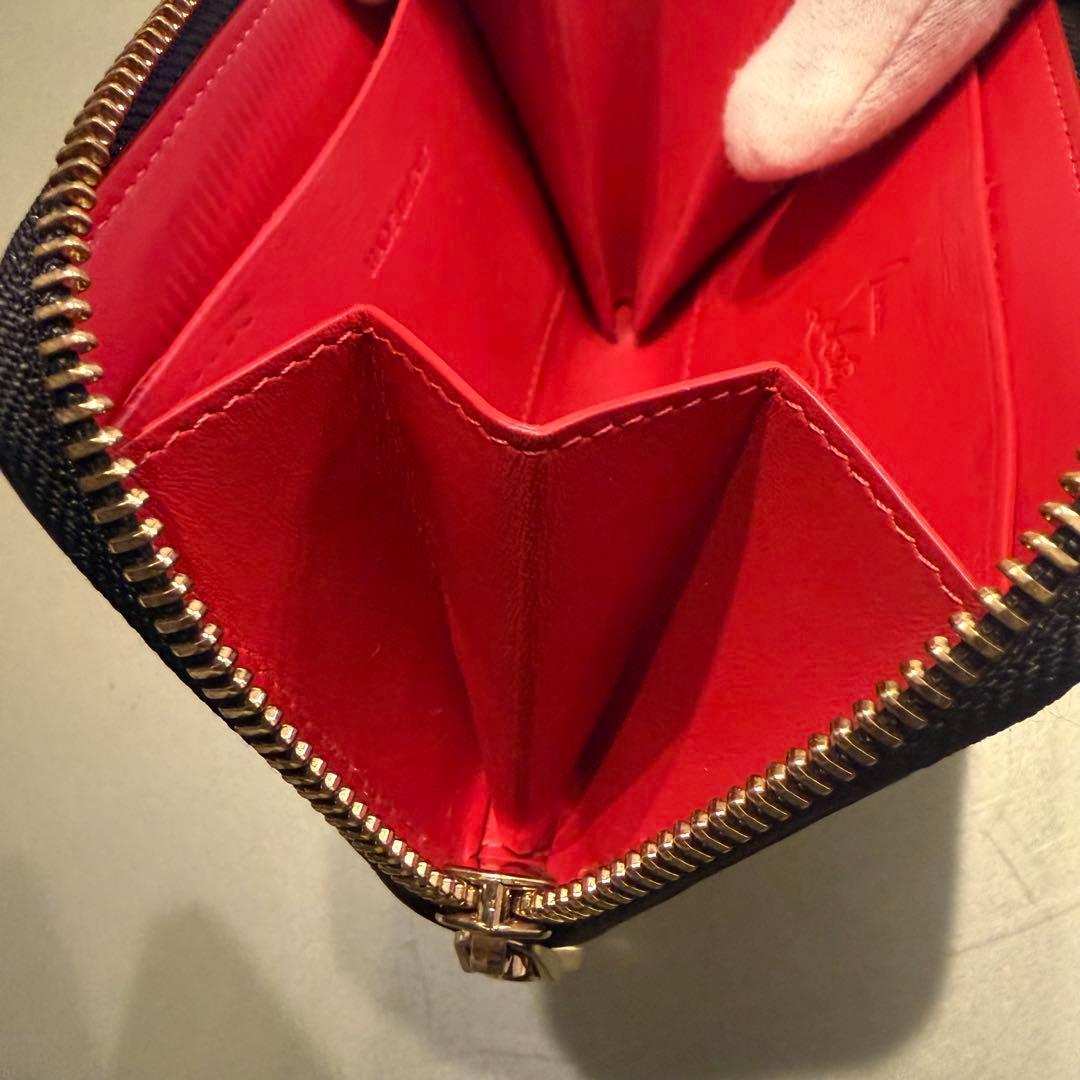 クリスチャンルブタン ケース 小銭入れ カード2枚 黒/赤