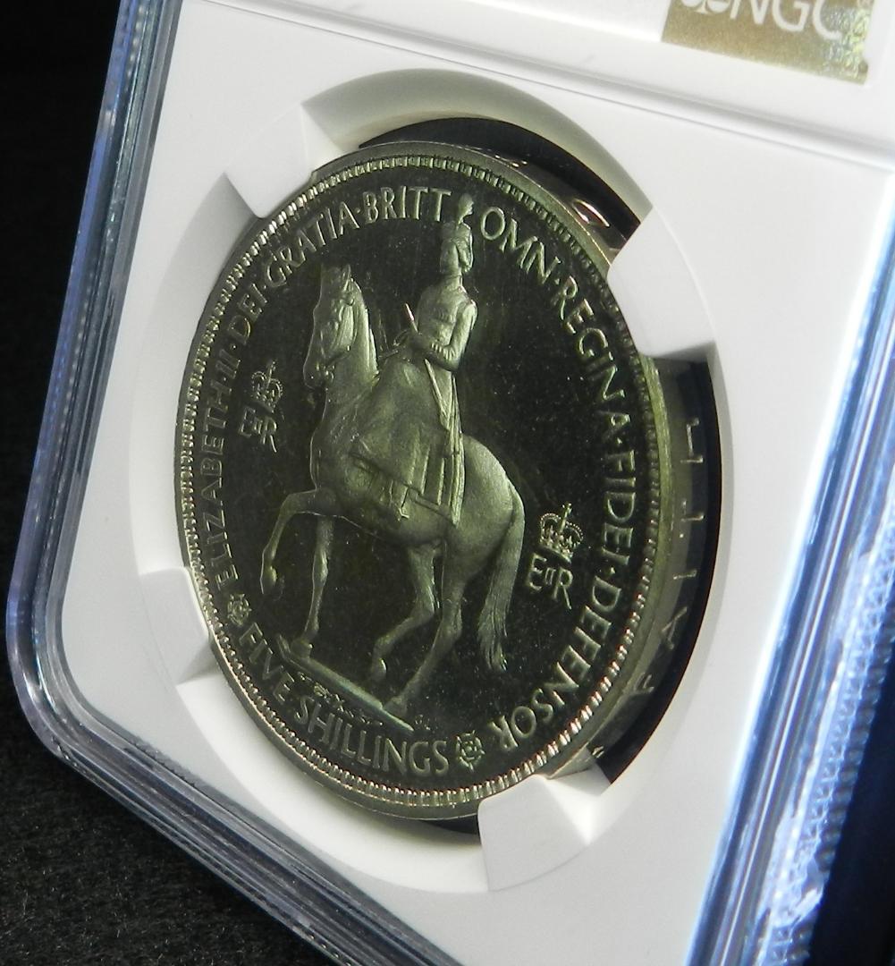 1953年 イギリス エリザベス2世 NGC 白銅貨 クラウン PF65 銀貨