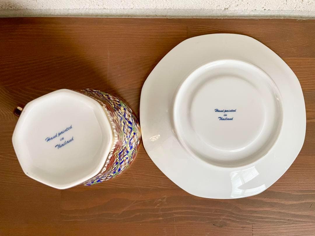 未使用 ベンジャロン焼 茶器 ティーセット カップ 小物入れ ポット タイ 高級