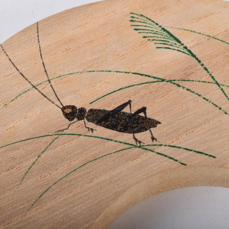 茶道具　桐生地　昆虫蒔絵　香合　在銘　共箱　V　7253