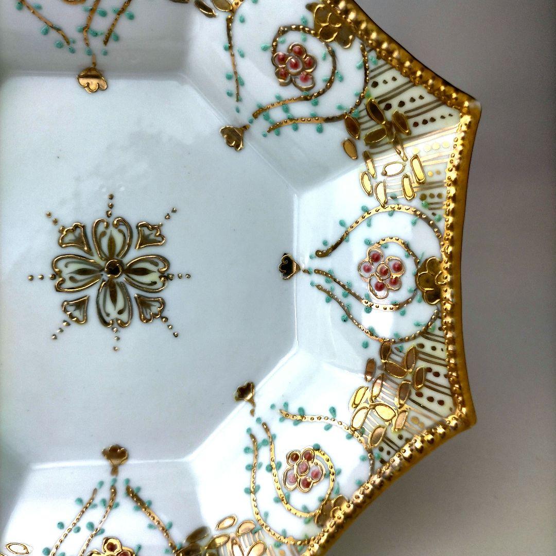 オールドノリタケ 金彩 メイプルリーフ エナメルビジューの美しい風景