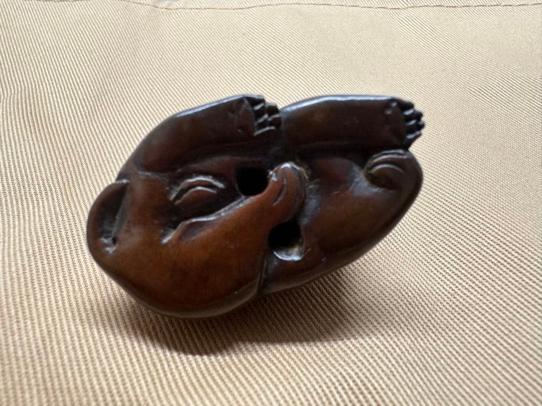 根付(netsuke) 犬の根付 木製 江戸時代 根付(netsuke) 犬の根付 木製