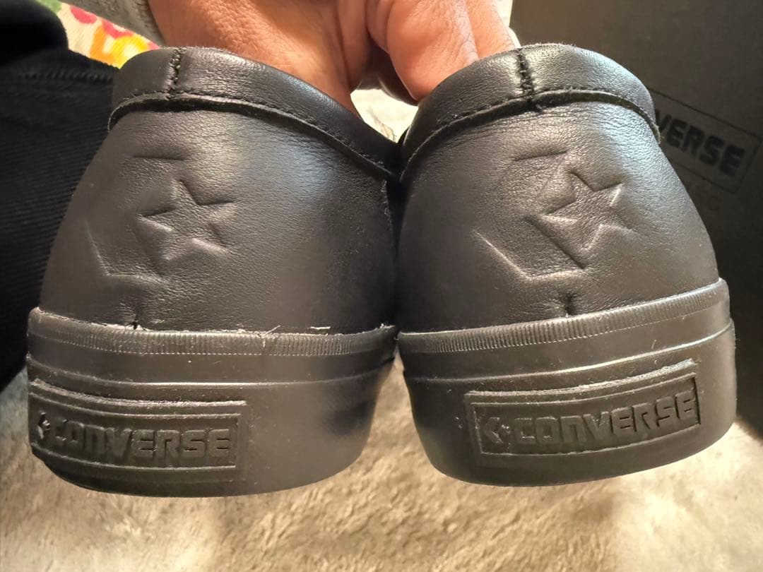 おもらんど様　新品未使用　CONVERSE レザー モカシン スニーカー シボ革