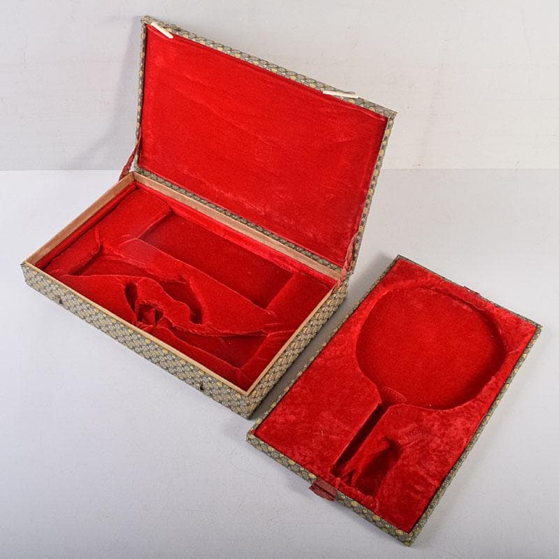 中国 唐木紫檀枠 山水人物彫 檀香宮扇 団扇 証明書付 C 8311