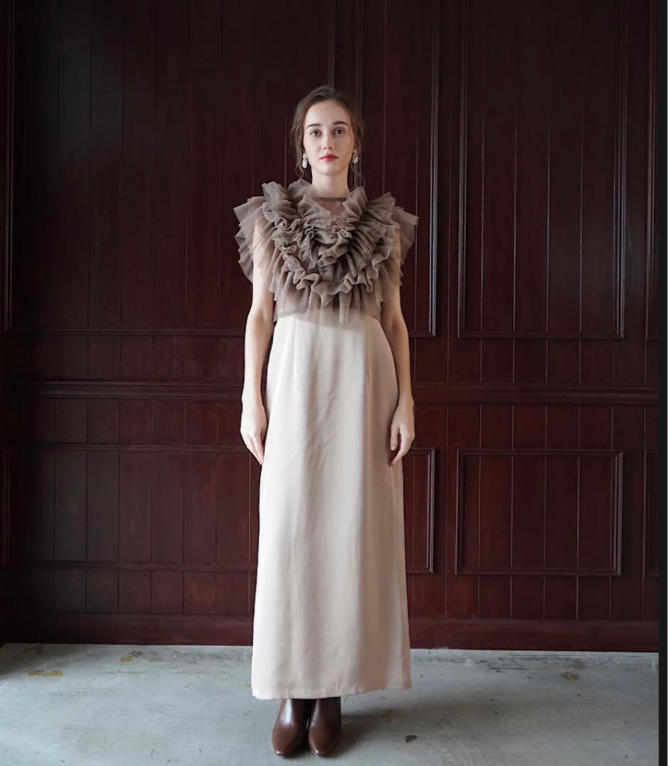 acka tulle vest satin one-piece