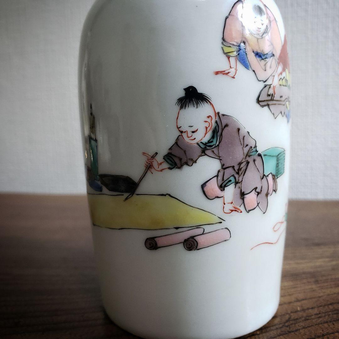 徳利 中国骨董 童 色絵 酒器 花器 一輪挿し フラワーベース