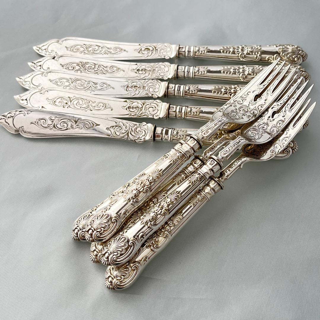 John Gough】 キングスパターンのナイフ/フォーク 豪奢！！ 美術品