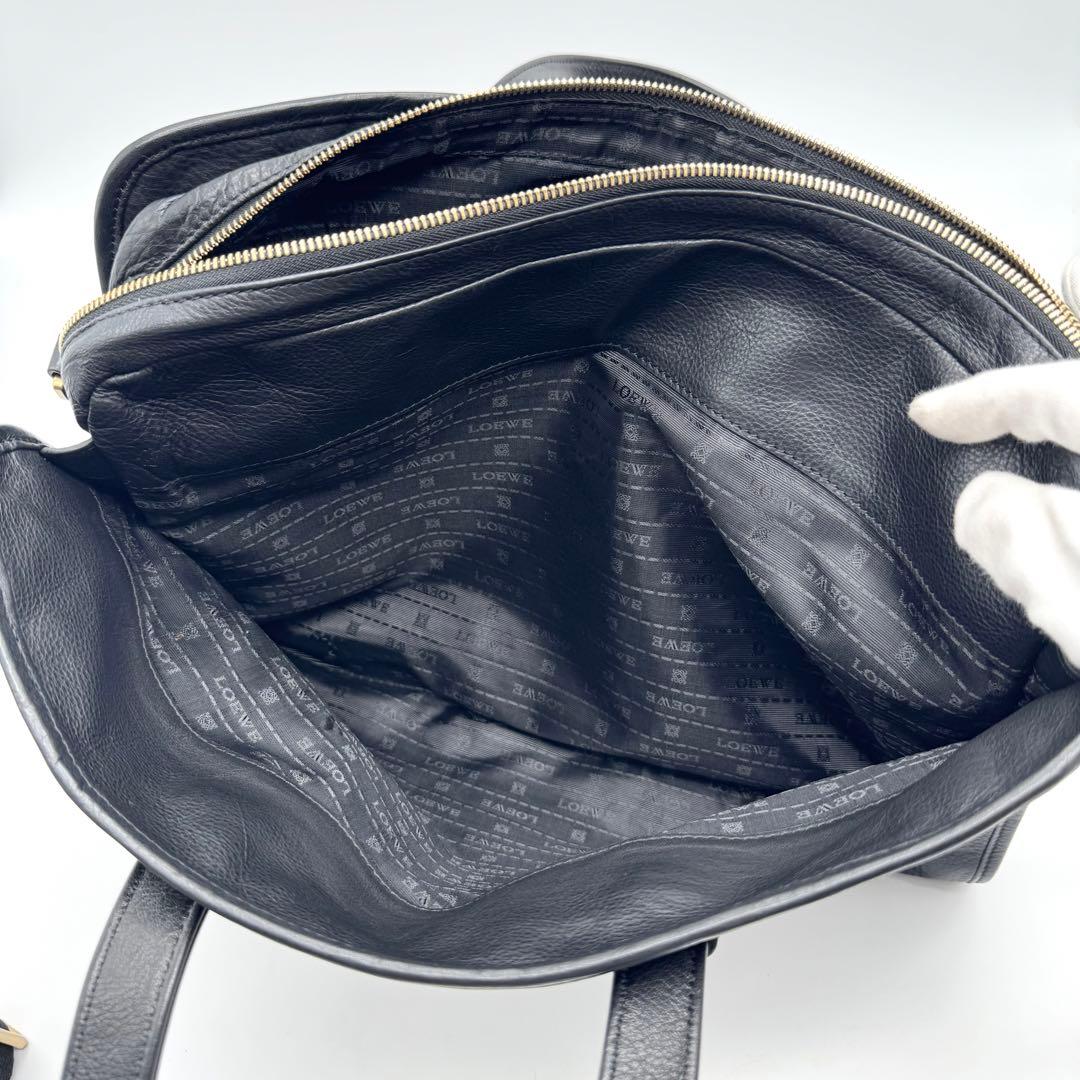 LOEWE ロエベ ヘリテージ ビジネスバッグ 2way レザー ショルダー 黒