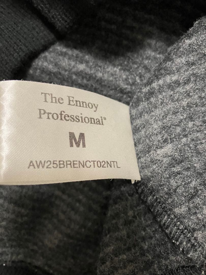 トップス ennoy BORDER HOODIE SWEAT BLACK M