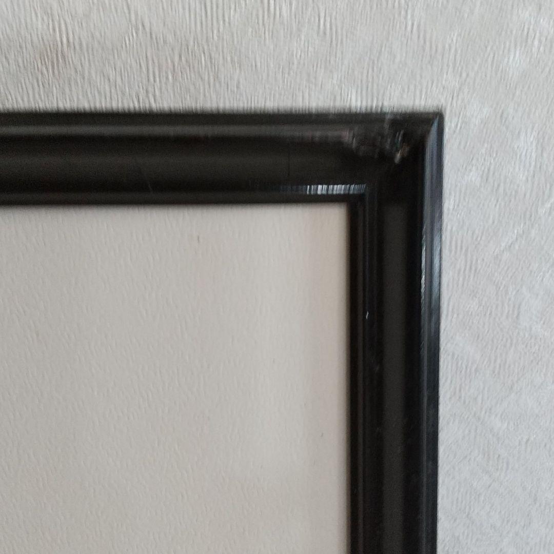 日本画 松 肉筆 落款あり 額 前面ガラス