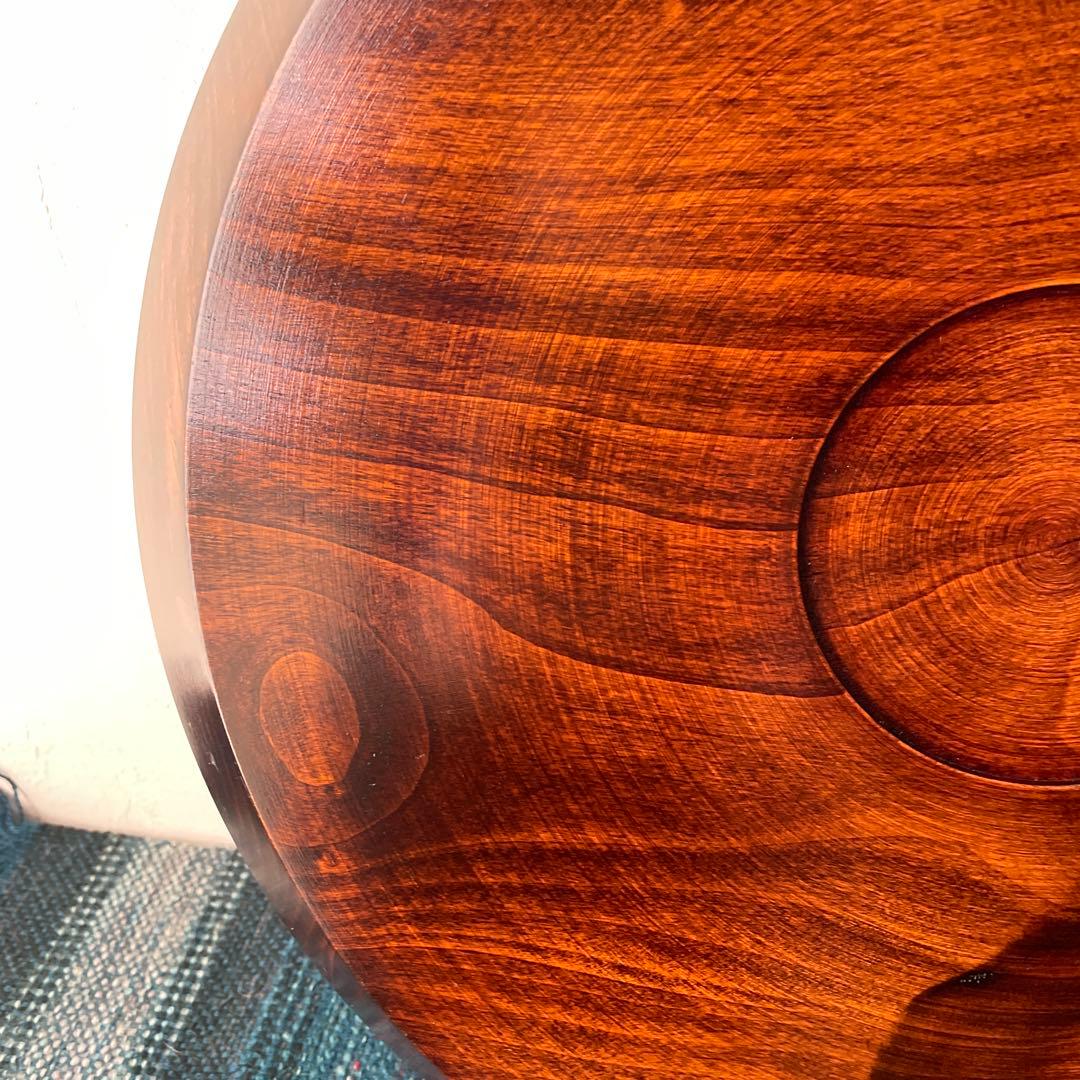 木製　名栗加工　丸盆　大型　古道具風　鑿跡　荒削り　ワイルド　古材風