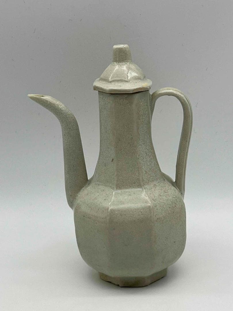 宋時代　青白磁 湖田窯水注　蓋付き 影青執壺　水注　水指　水差し(F-99) 宋時代 青白磁 湖田窯水注 蓋付き 影青執壺 水注