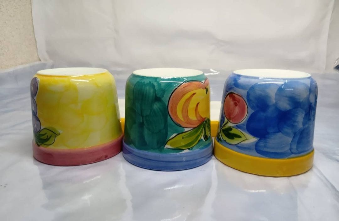 植木鉢 セット ポルトガル製 3鉢 陶器製 ジョウロ スコップ付き