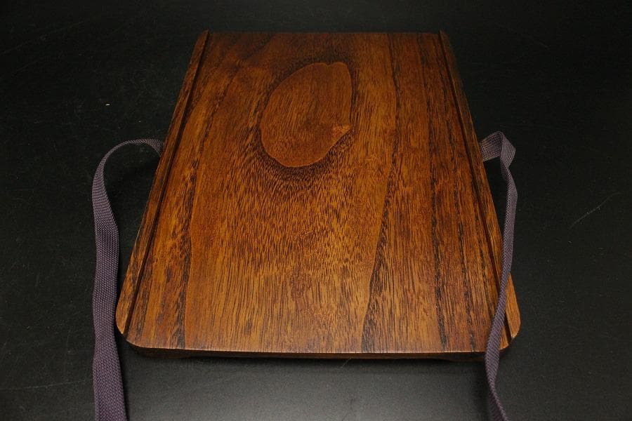 笹蒔絵 板文庫硯 共箱 未使用 文房四宝(A923)