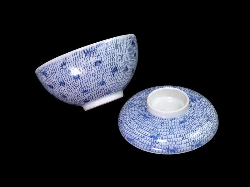 古伊万里 染付 微塵唐草の図 蓋茶碗 2客 C556AS-CWk - メルカリ