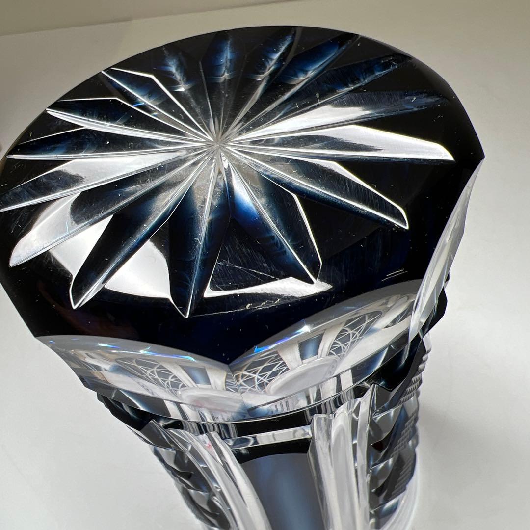 薩摩切子 島津磯斉 色被せ切子ガラス タンブラー 共箱 東Y7-1205☆2F