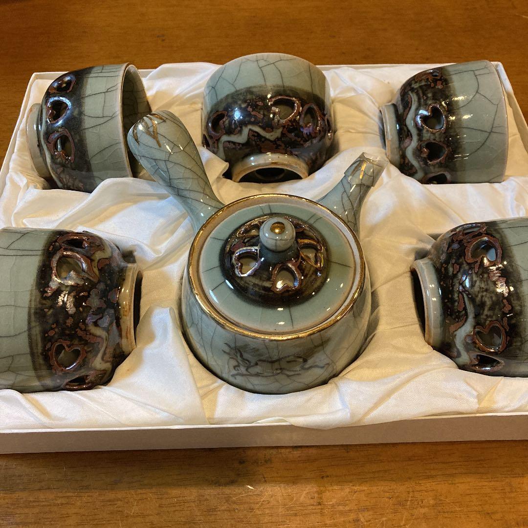 相馬焼 半谷 急須 湯呑みセット