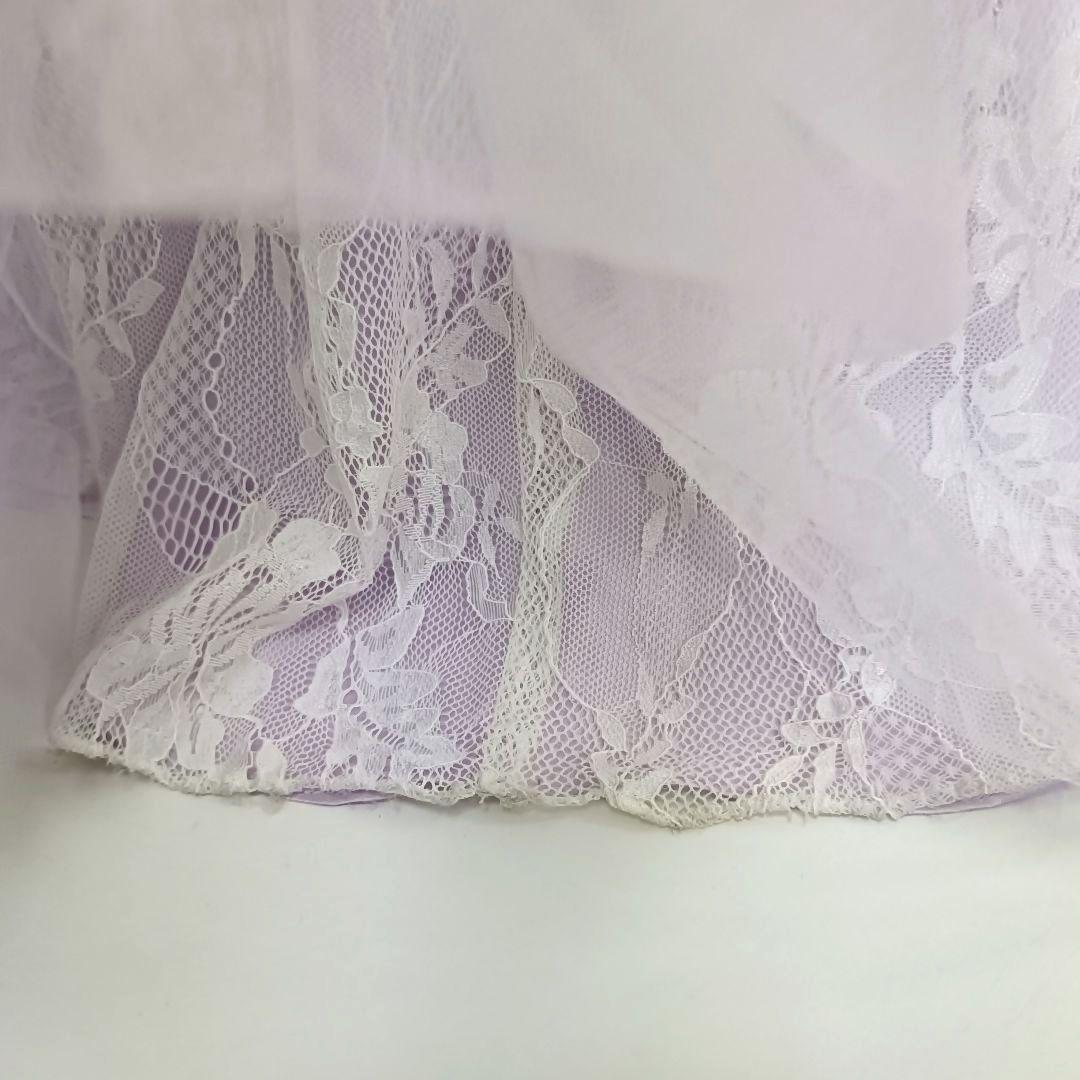 IRMA イルマ 刺繍 ビーズ ビジュー レースアップ ロングドレス 紫 9号