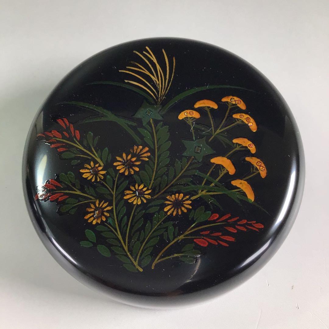 Ｐ８９２　棗　『八雲塗』『武田一勢作』『草花蒔絵』『中棗』　共箱　茶道具