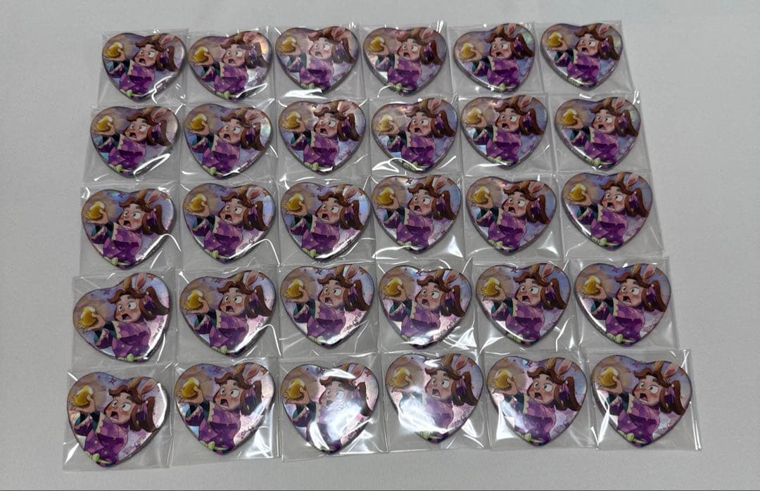 忍たま乱太郎　平滝夜叉丸　ハート缶バッジ　30個