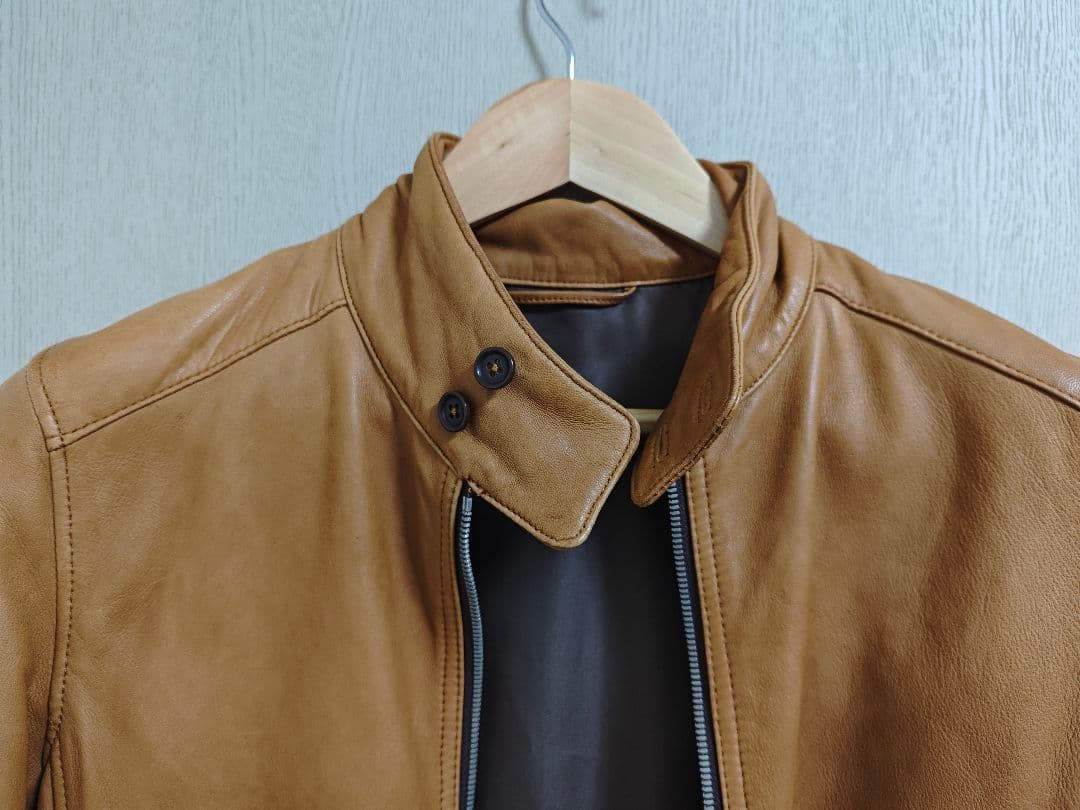SHIPS シングルライダースジャケット S キャメル ships ジャケット