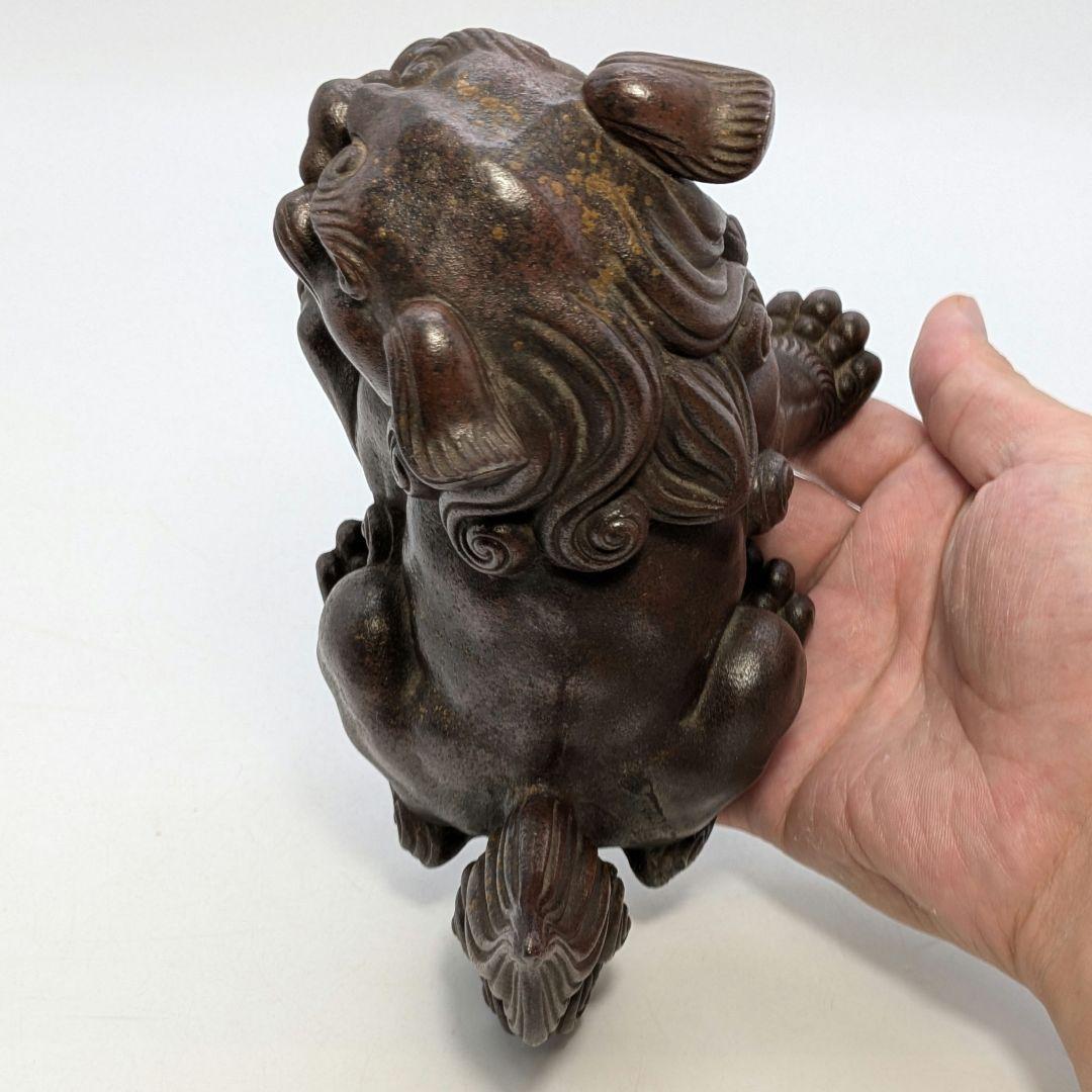 柴岡香山 備前焼 獅子置物 共箱 唐獅子 縁起物 細工物 厄除け 魔除け