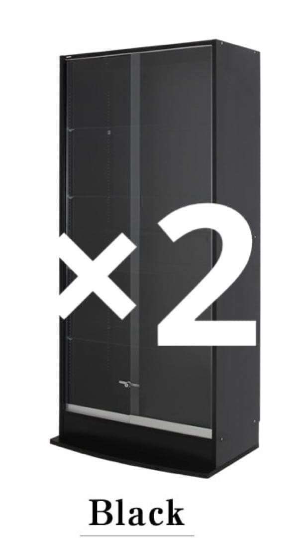 送料無料 JAJAN コレクション ガラスショーケース 鍵付き 黒 251106