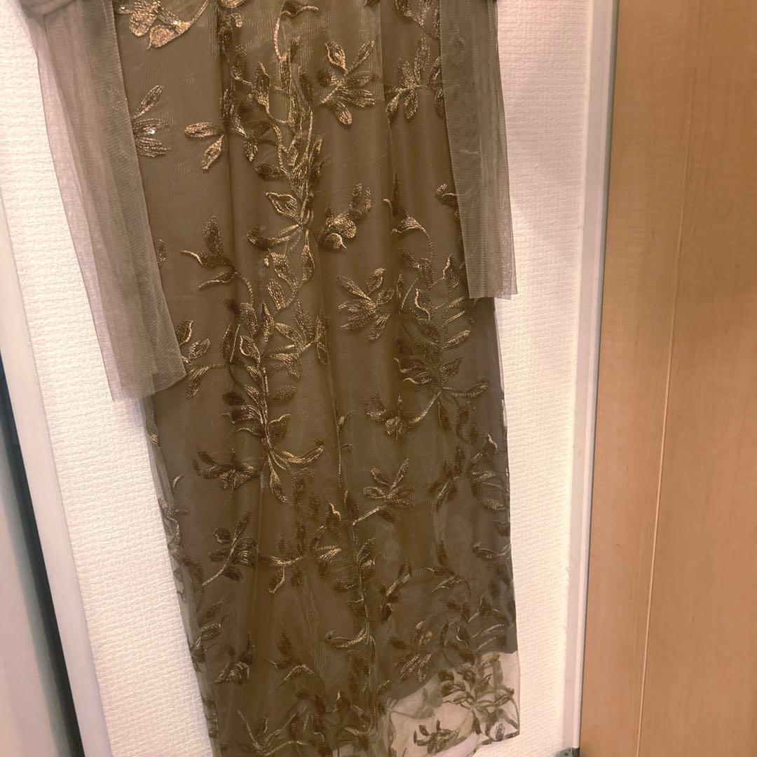 LEJA チュールロングスリーブリーフIラインワンピースドレス