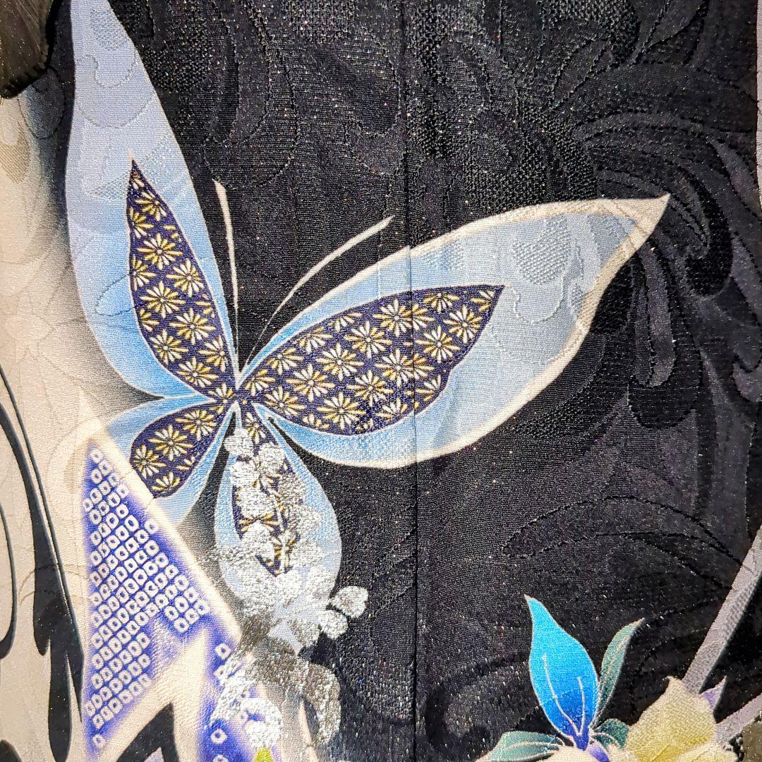 振袖セット 振袖フルセット 正絹振袖 銀通し 駒刺繍 薔薇 蝶 金彩 白 90