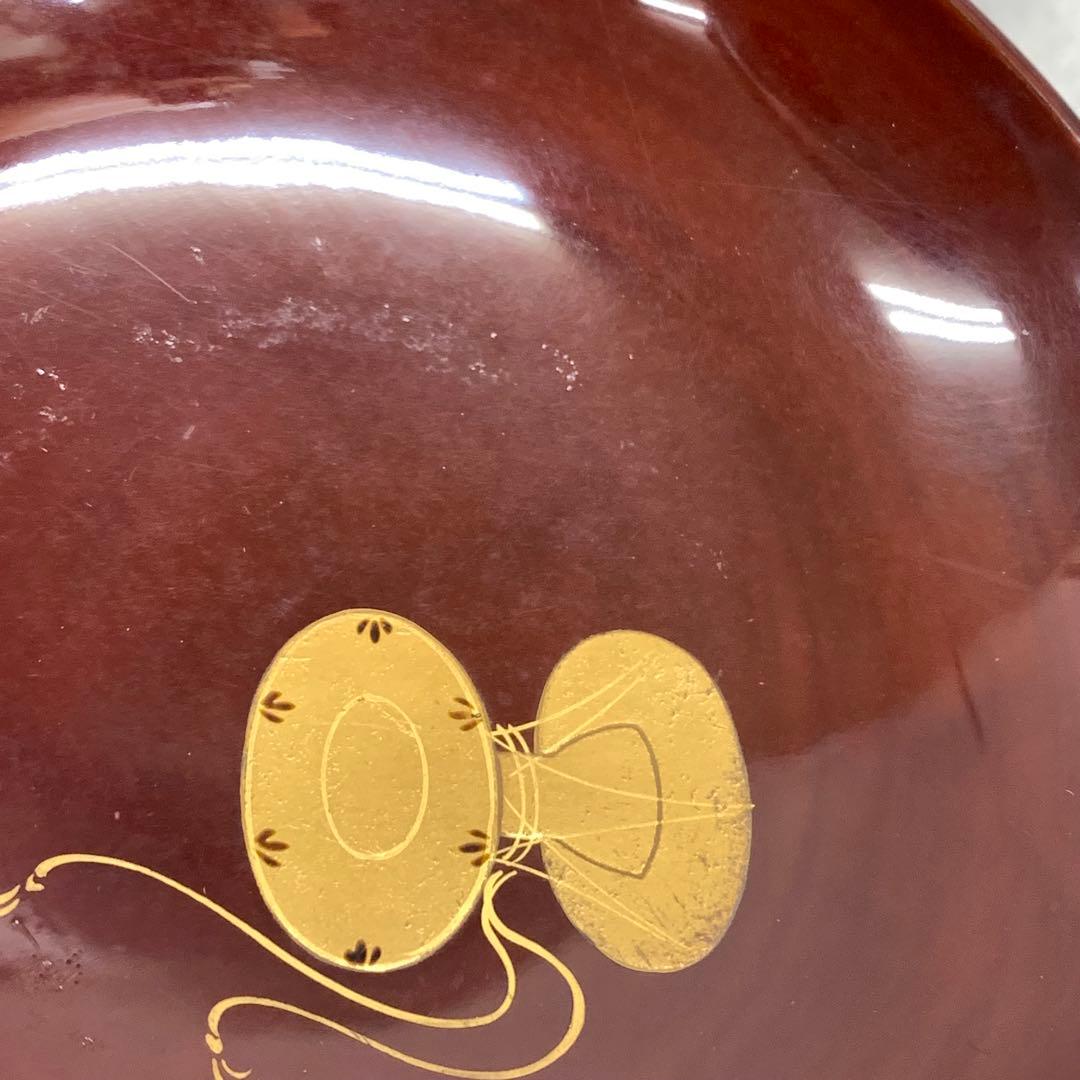 吸物椀 5客 絵変わり 塗り 溜絵 正月 賀正 金彩 汁椀 雑 C