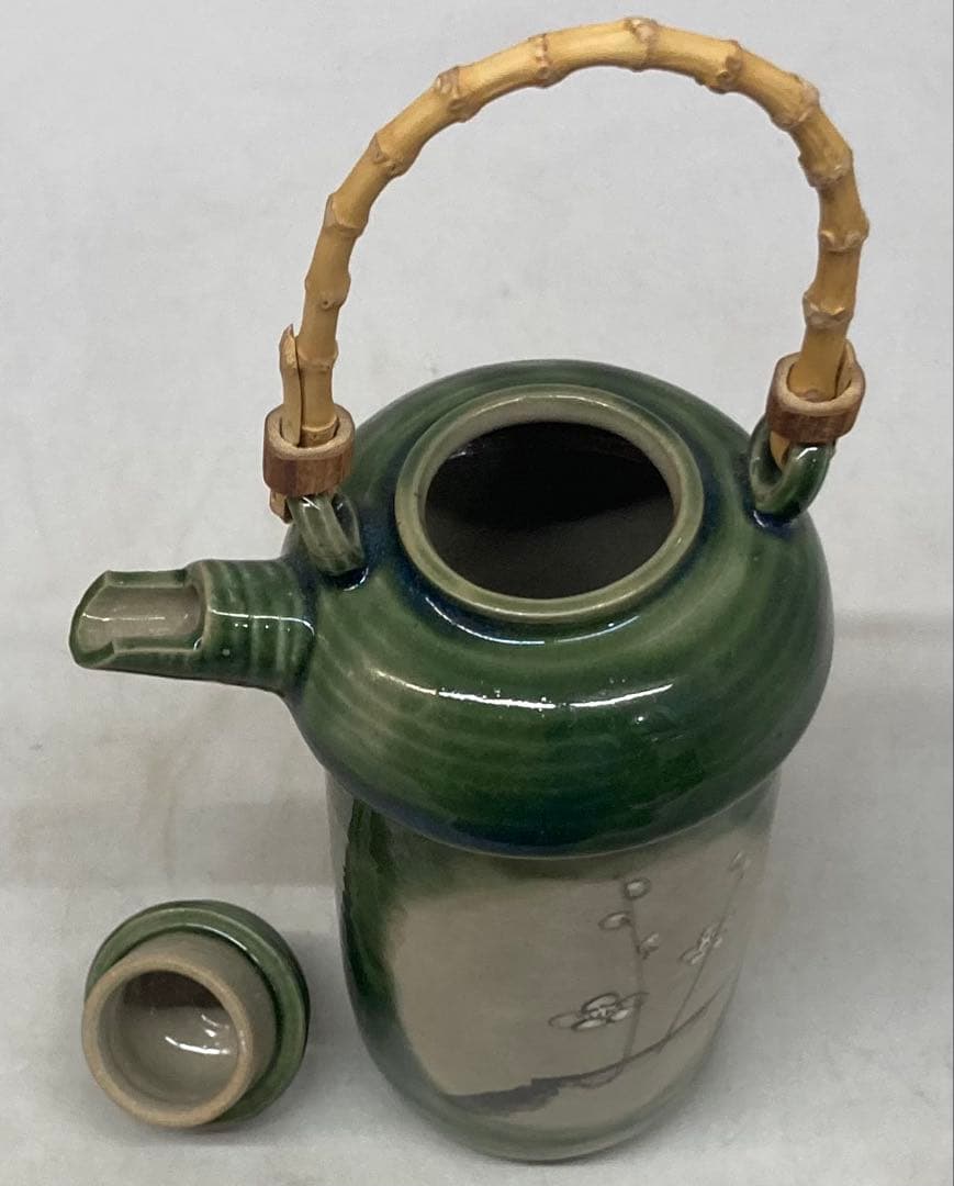 B469b 織部「酒器」「酒燗器」セット 金野光賀作 共箱 有神